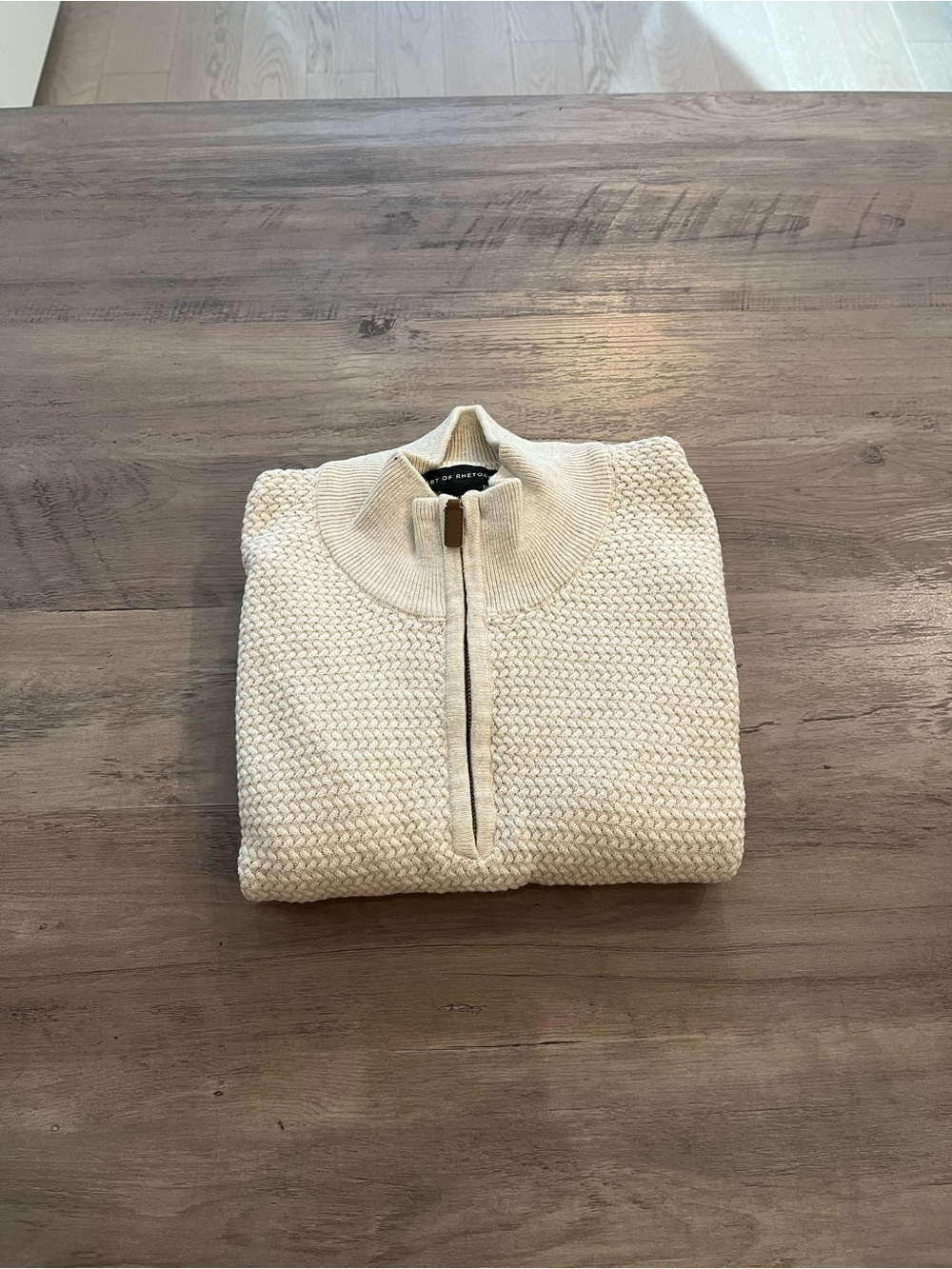 Men's Half-Zip Knit Sweater - Cream